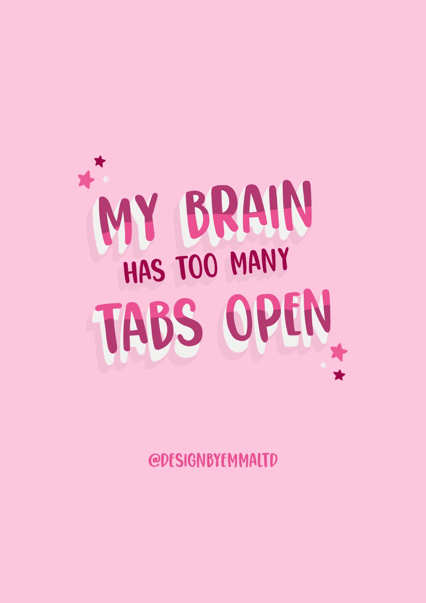 Funny Quote Wall Art Pink Print | Office Decor | Postcard