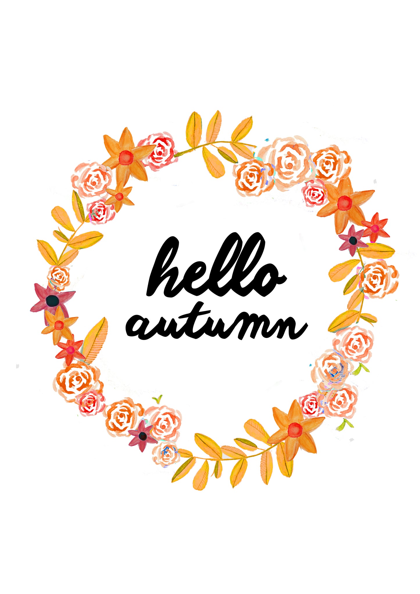 Hello Autumn Wall Art Print