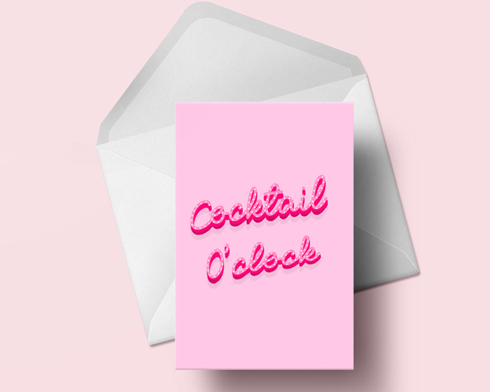 Cocktail O'clock Alcohol Birthday Greeting Card | Birthday Card For Her | Friend Card