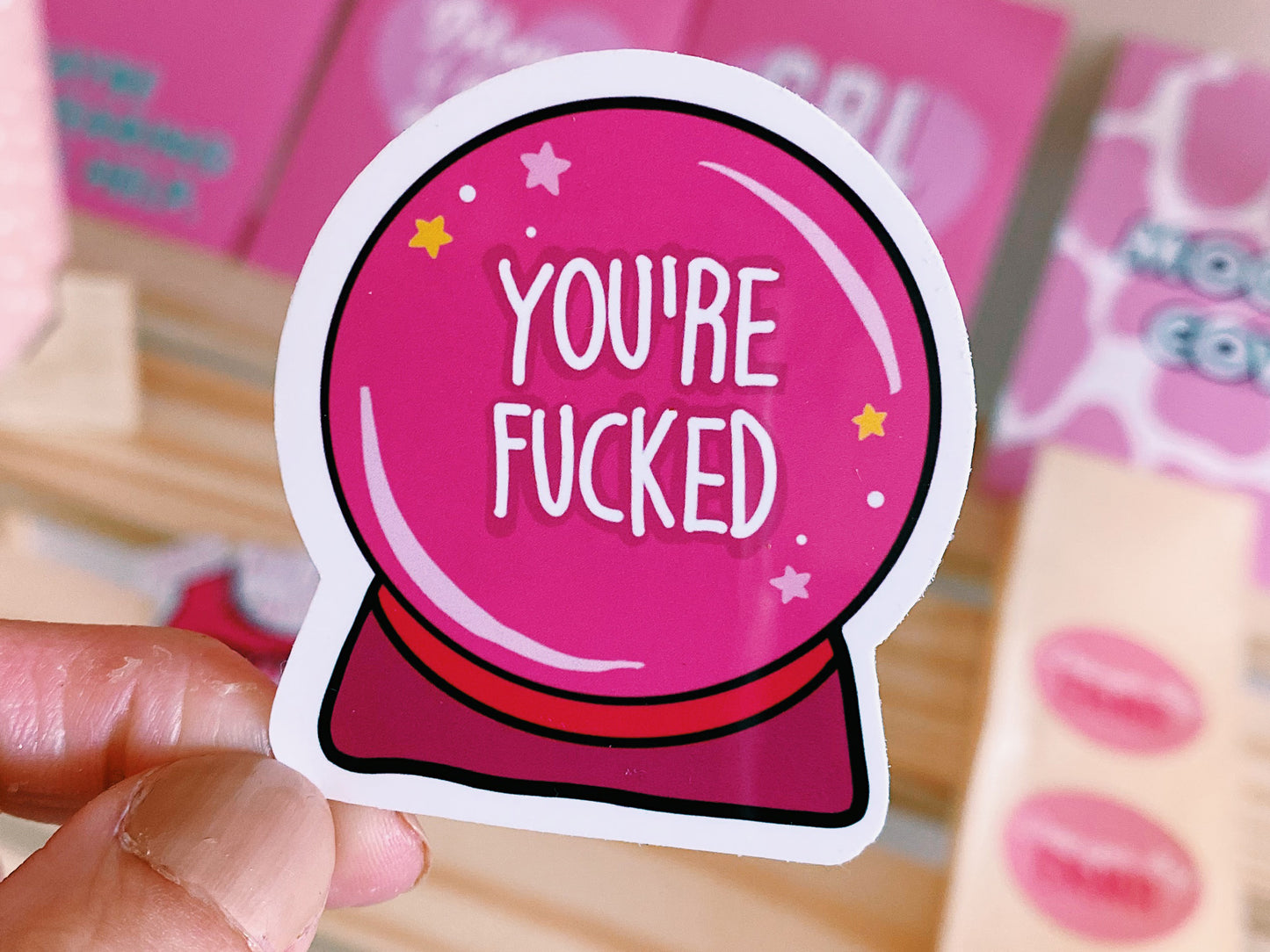Funny Laptop Sticker | Crystal Ball | Aesthetic | Fun Decal | Swearing | Cute |