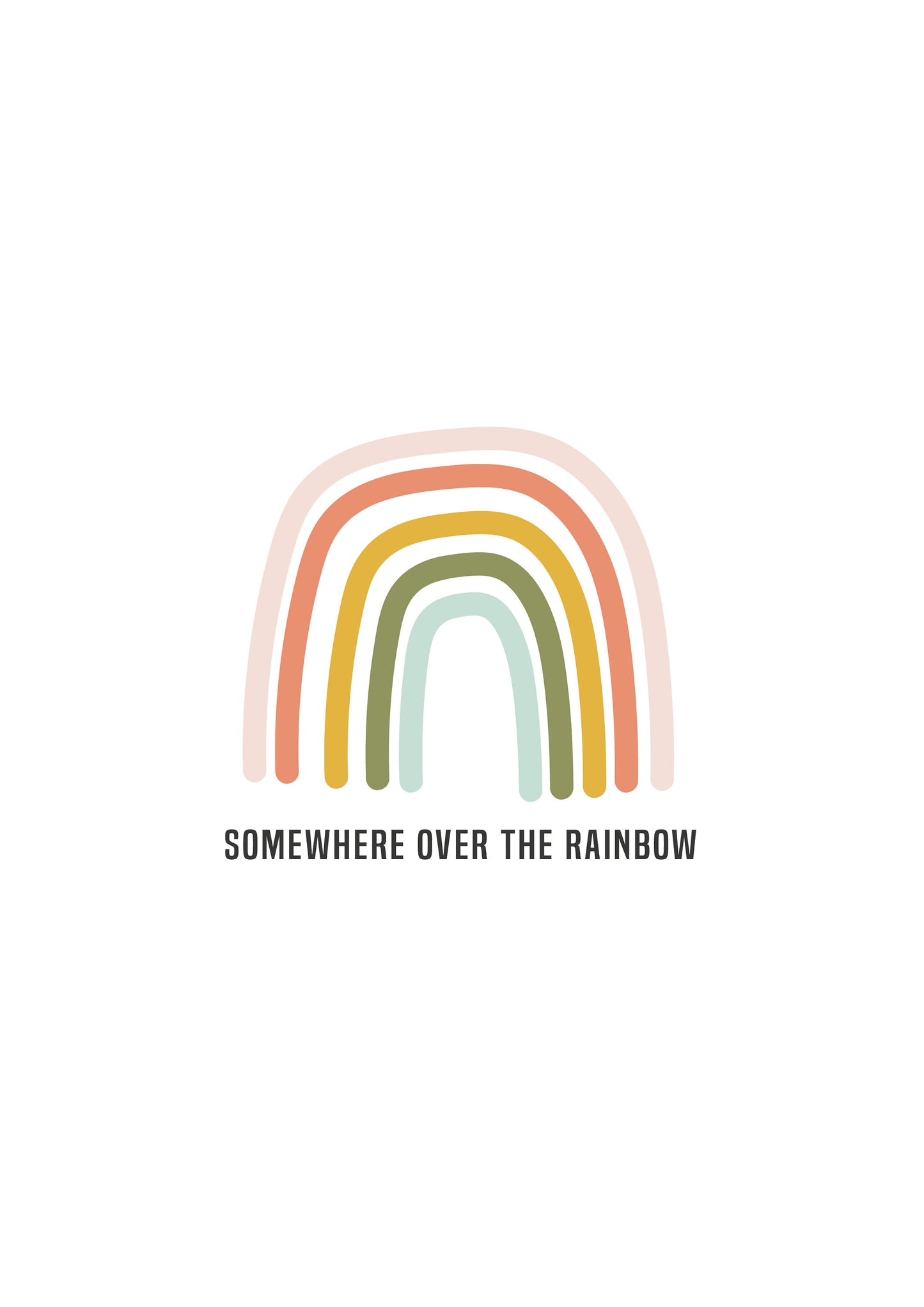 Somewhere over the Rainbow Nursery Song Lyrics Print