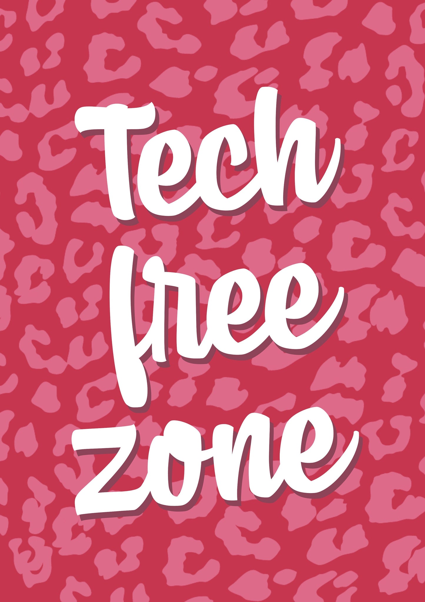 Tech Free Zone Motivational Office Typography Print