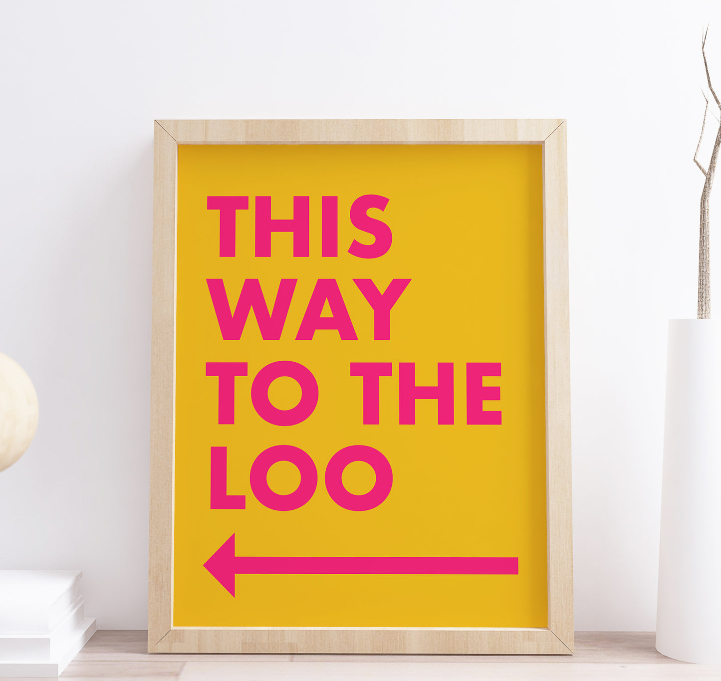 This Way To The Loo Yellow Arrow Print