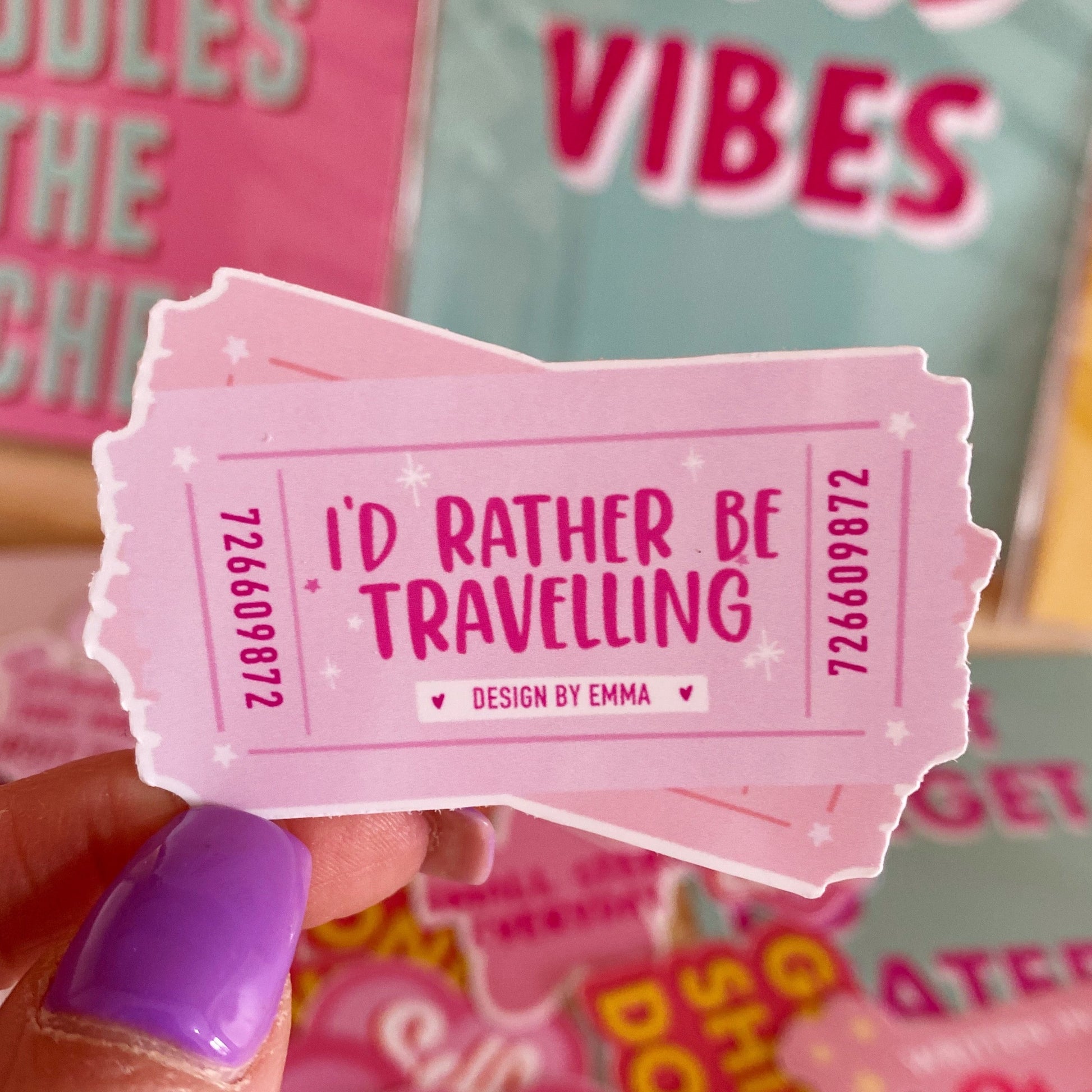 funny ticket travelling sticker
