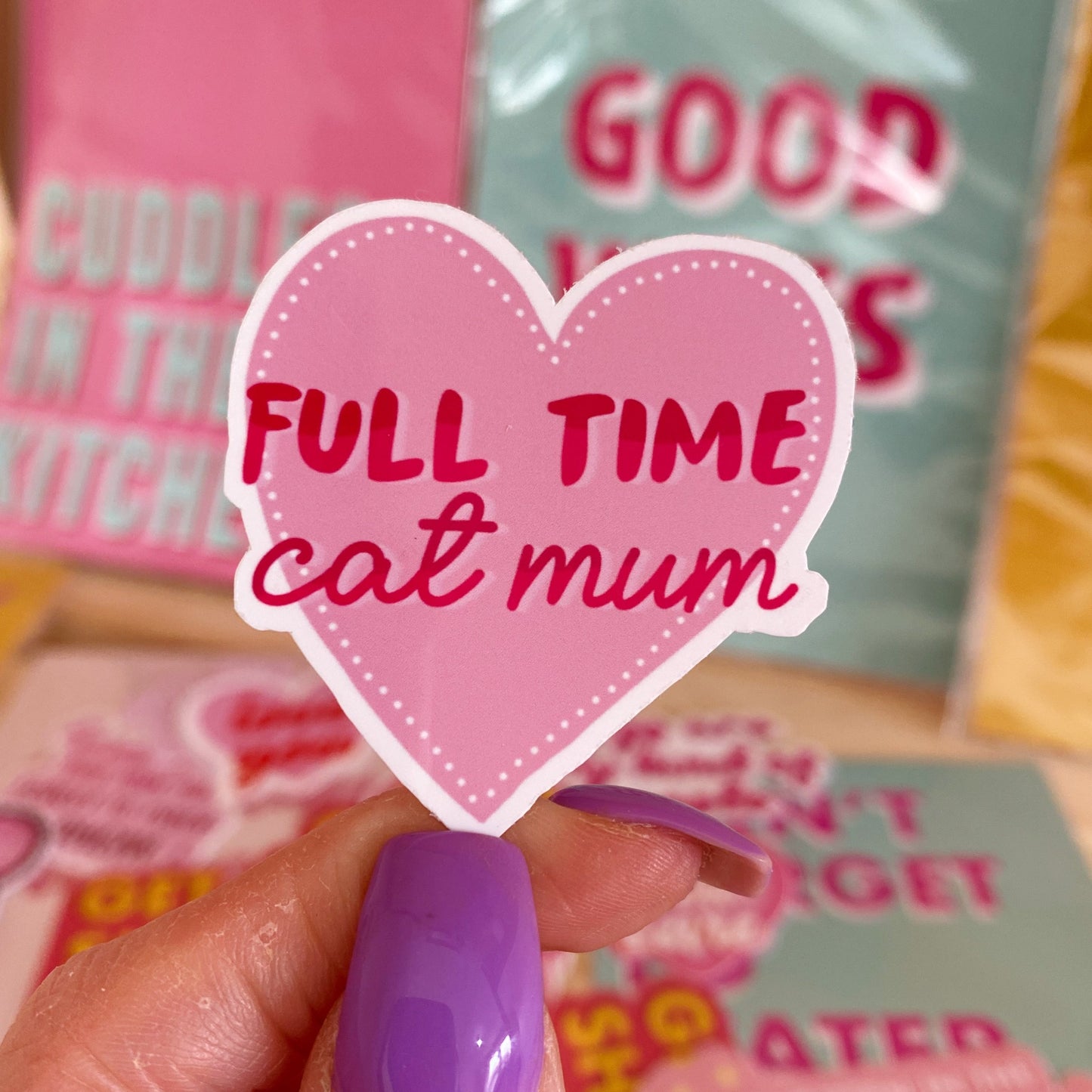 full time cat mum sticker