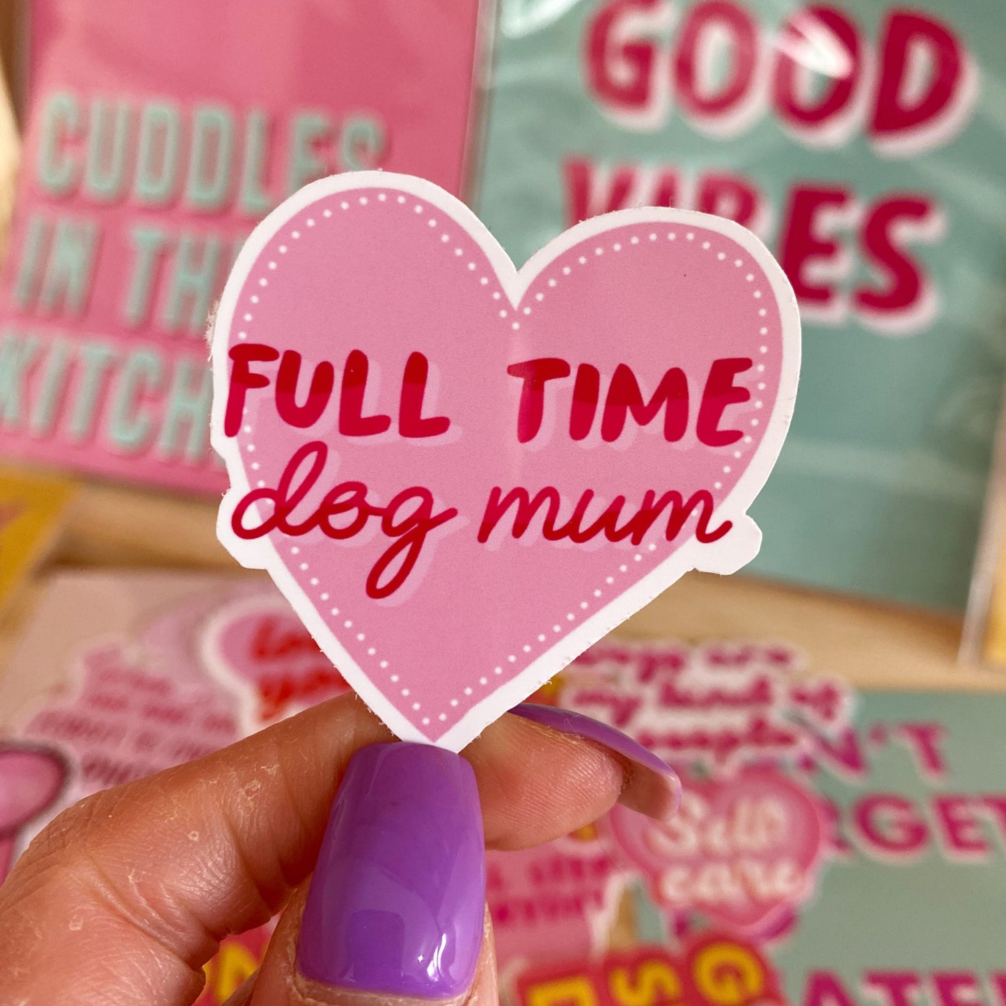 full time dog mum vinyl sticker