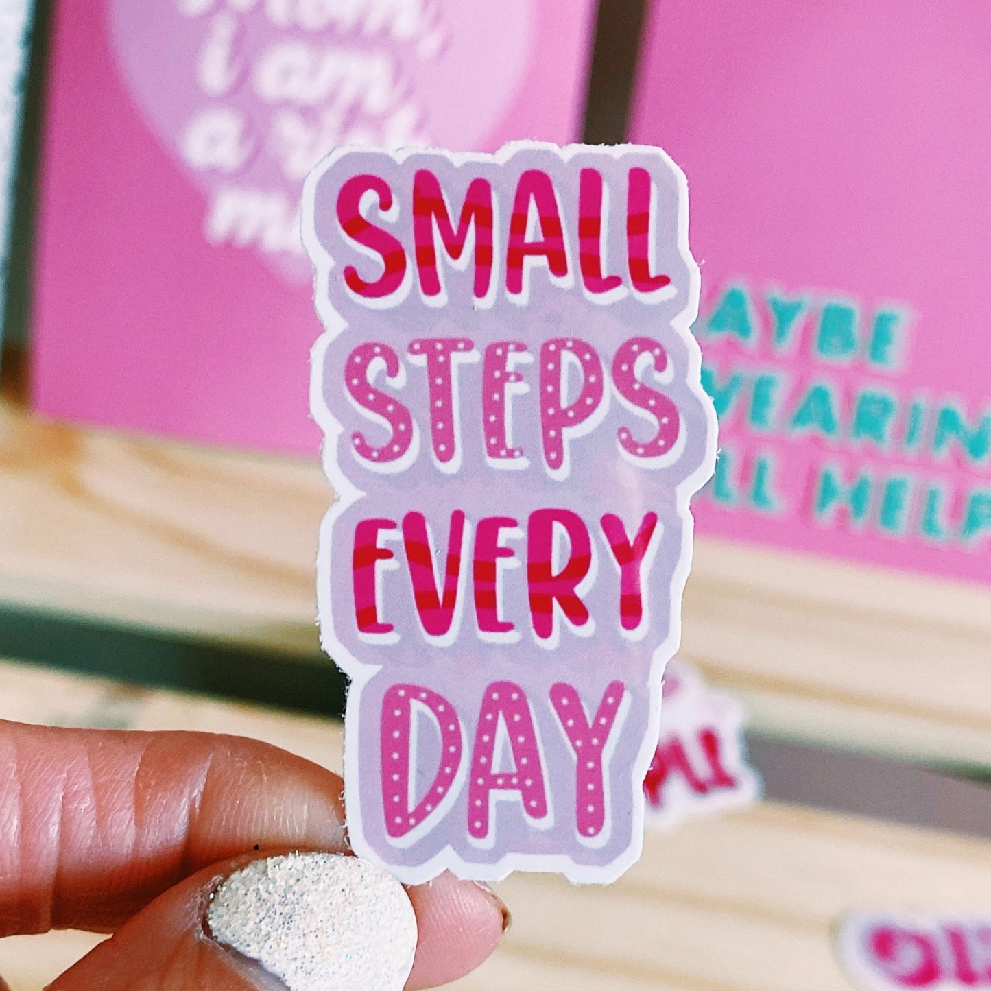 small steps everyday laptop motivation quote sticker