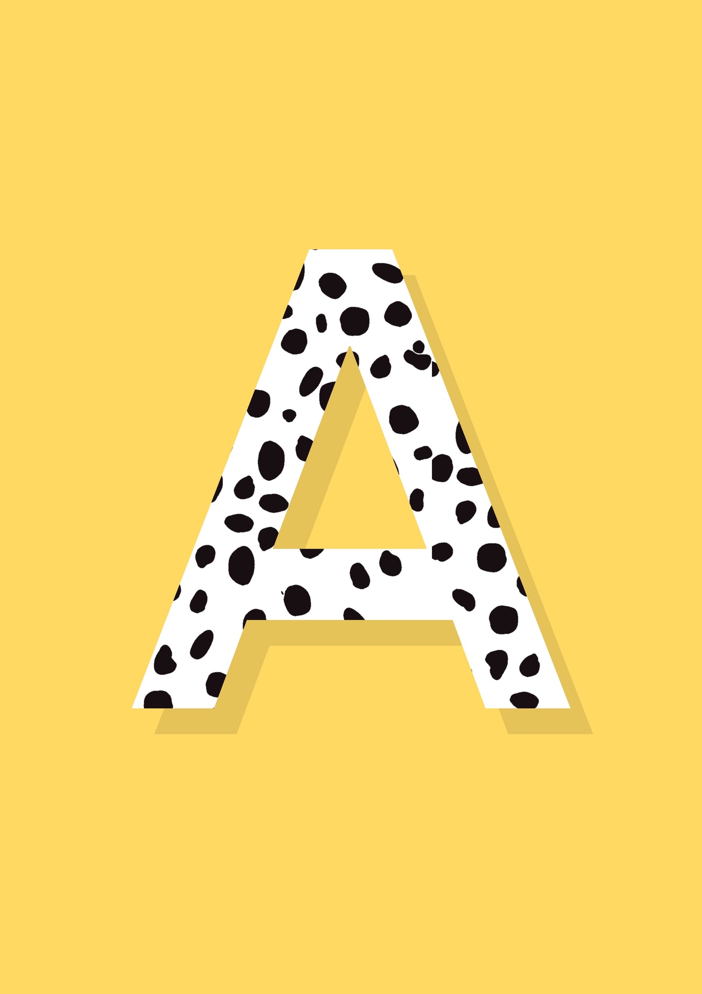 Personalised Custom Initial Alphabet Yellow Print