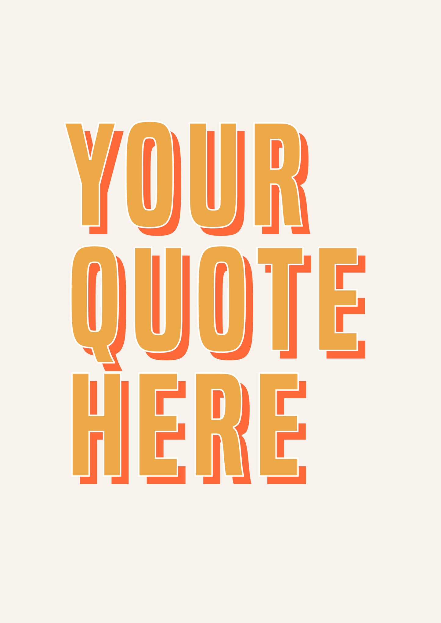 Orange Personalised Custom Quote Wall Art Print