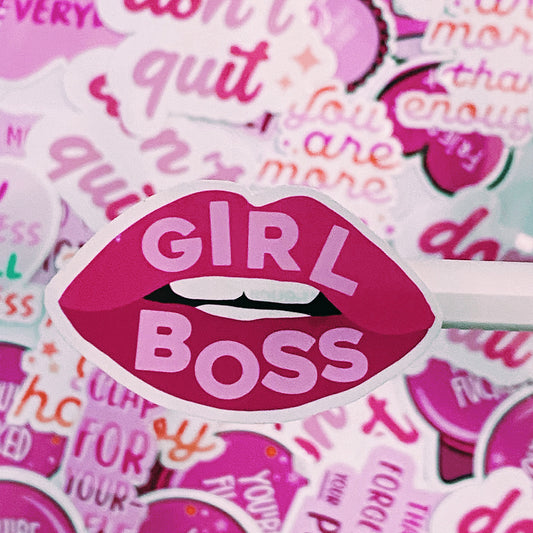 Girl Boss Vinyl Laptop Phone Sticker
