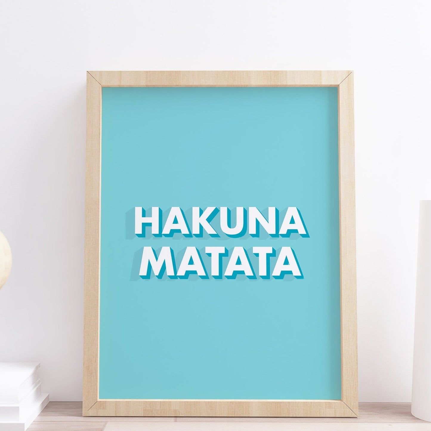 Hakuna Matata Typography Blue Print