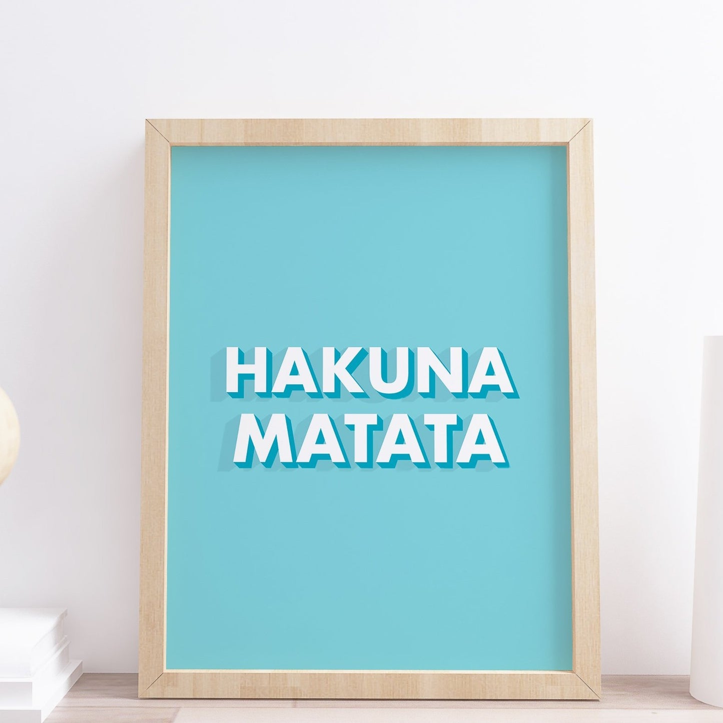 Hakuna Matata Typography Blue Print