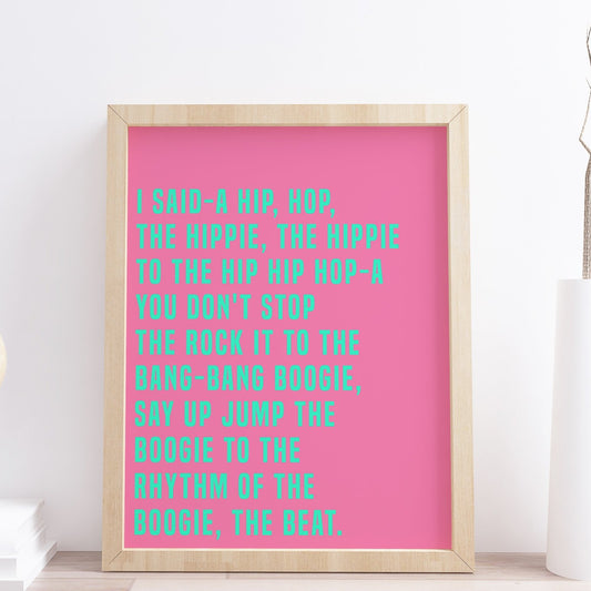 Rappers Delight Song Lyrics Print