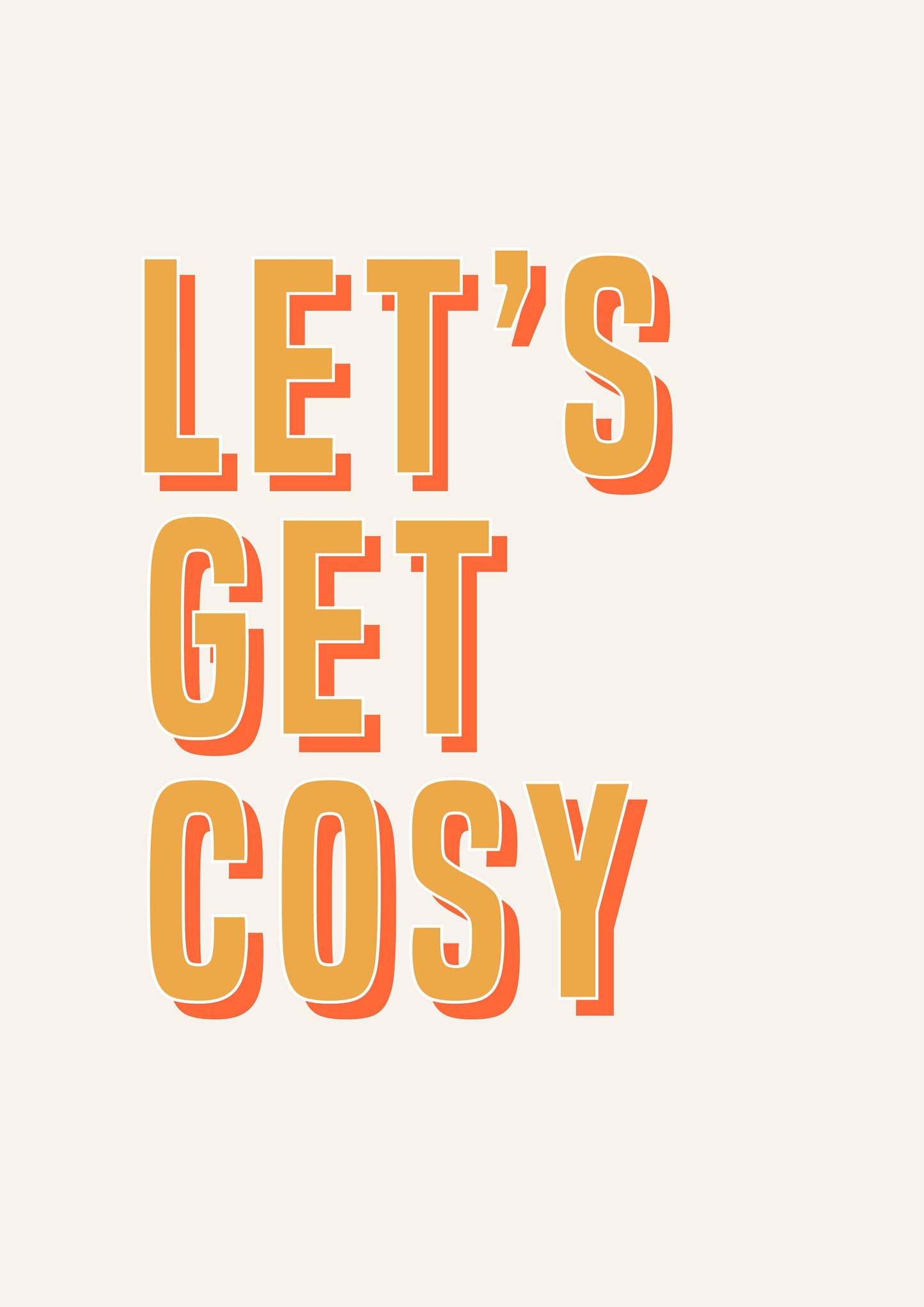 Let's Get Cosy Autumn Living Room Wall Art Print