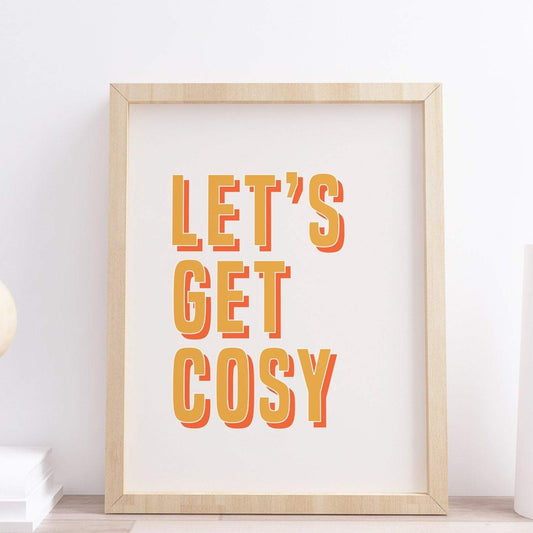 Let's Get Cosy Autumn Living Room Wall Art Print