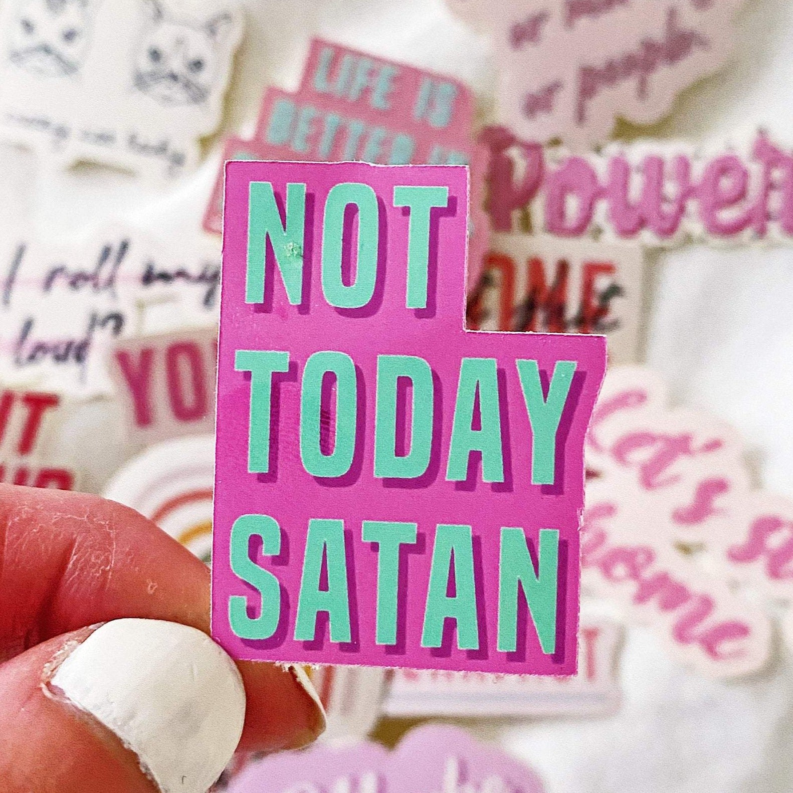 Not Today Satan Funny Laptop Sticker