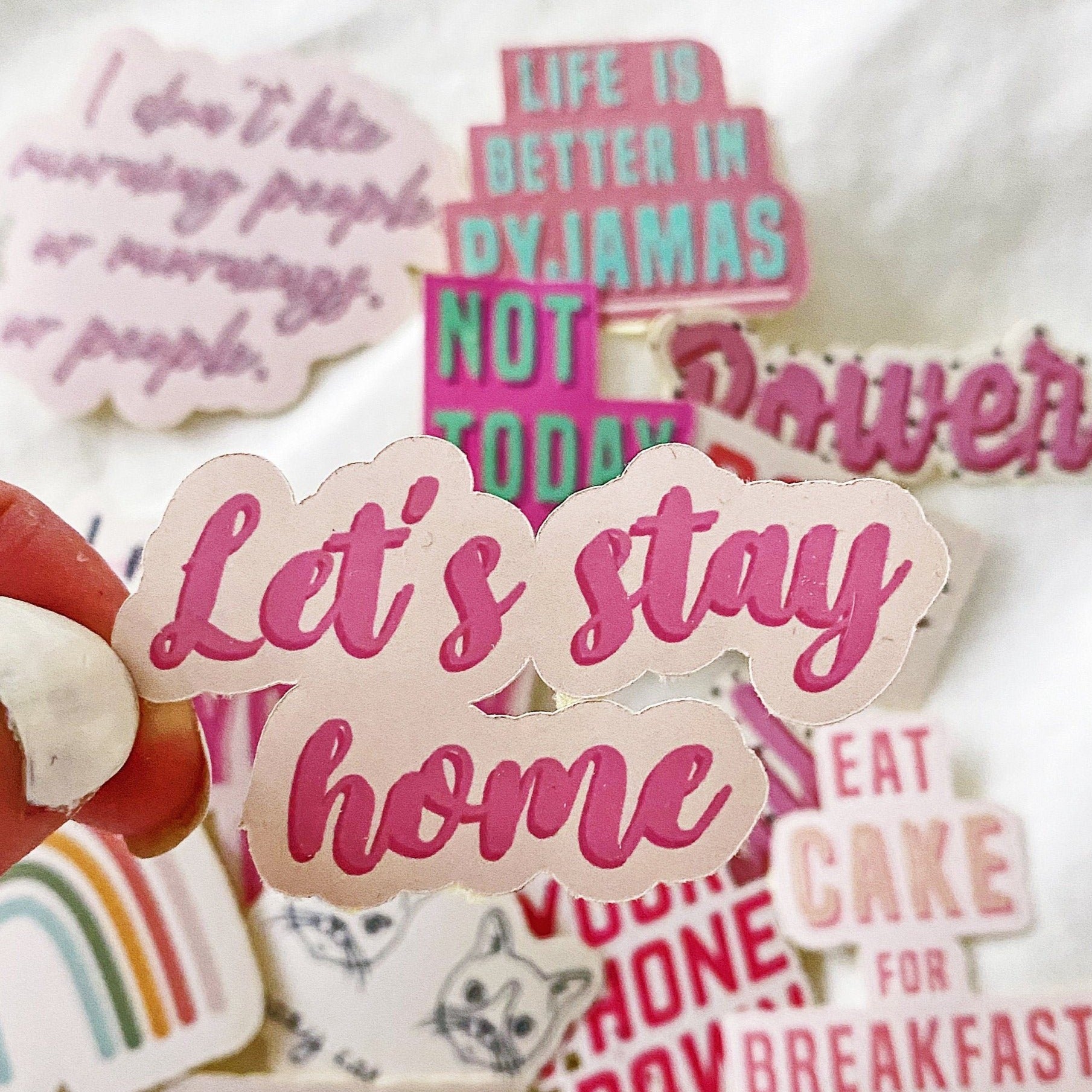 Lets stay home sticker