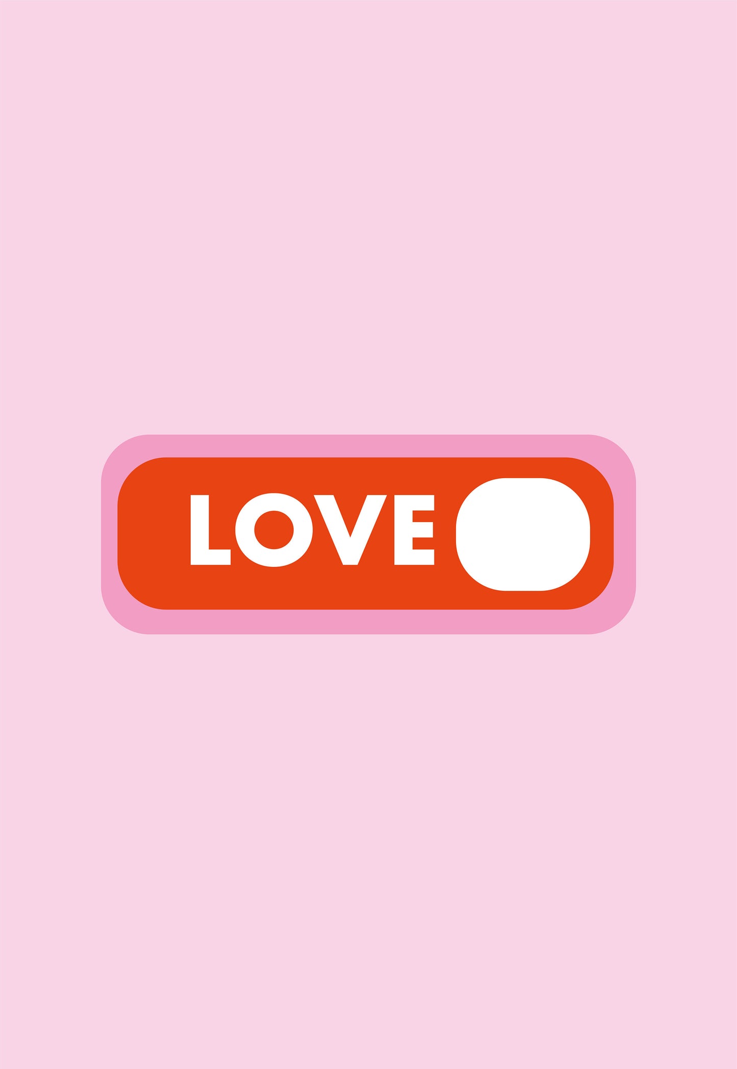 Cute Love Illustration Pink Print