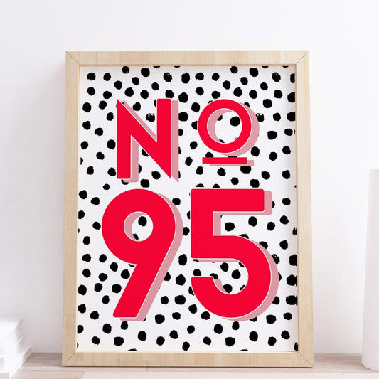 House Number Typography Bold Print