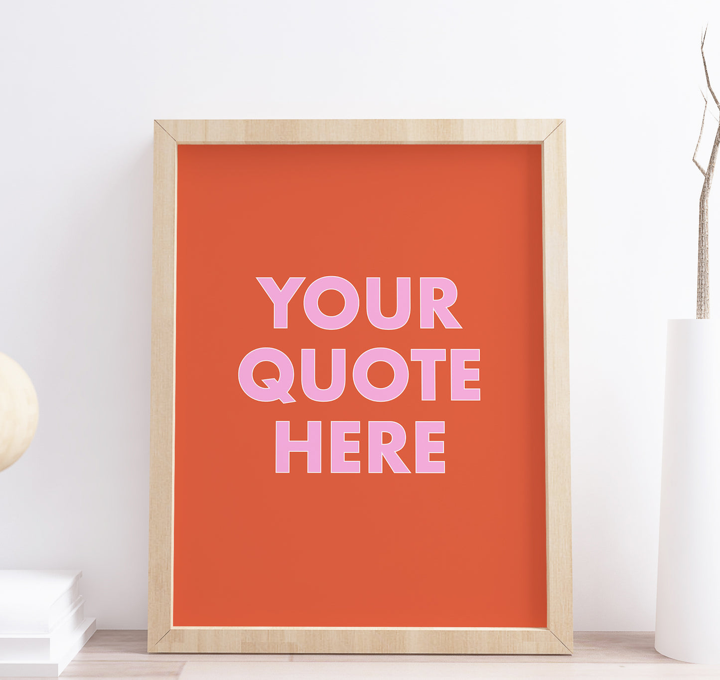 personalised red quote print wall art
