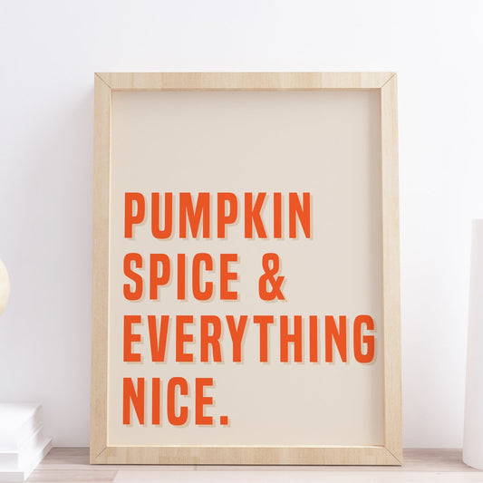 pumpkin spice latte wall art print