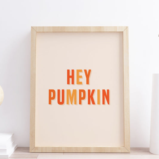 hello pumpkin halloween autumn wall art print