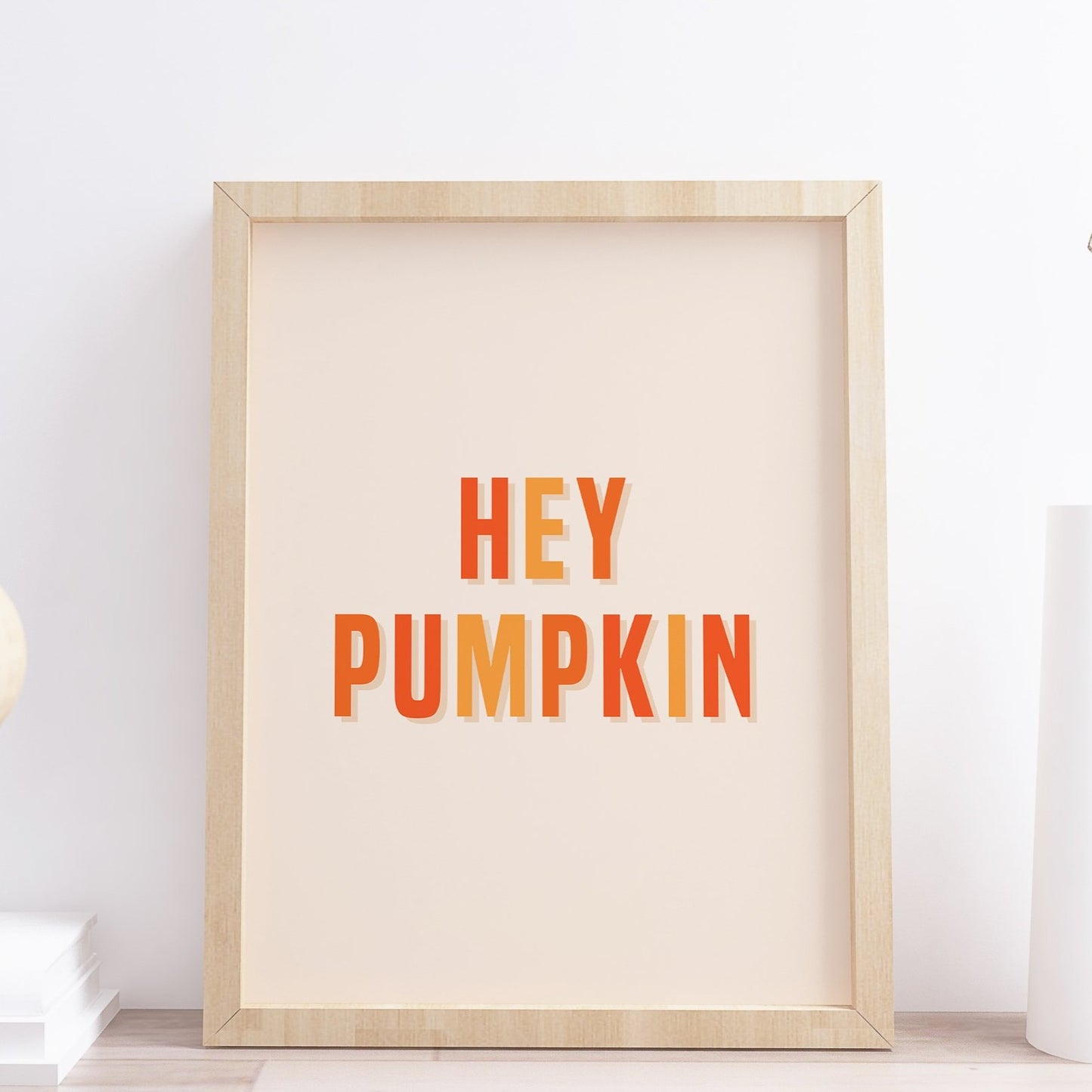 hello pumpkin halloween autumn wall art print