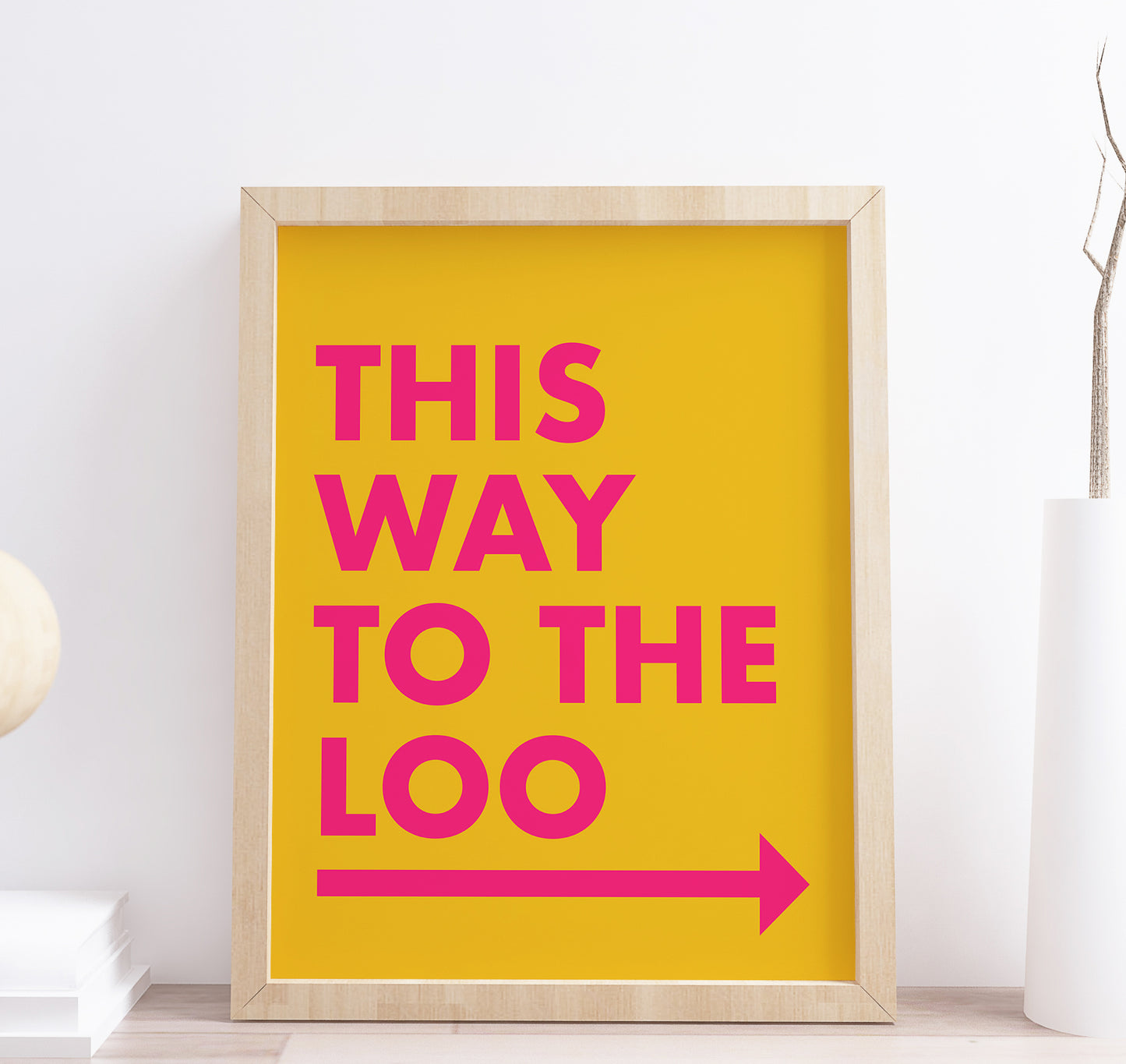 This Way To The Loo Yellow Arrow Print